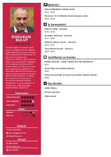 Gemi Kaptanı CV Örnekleri cv indir